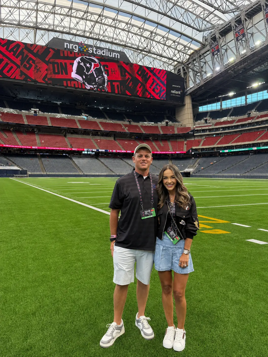 Merita on the field at NRG Stadium in Houston